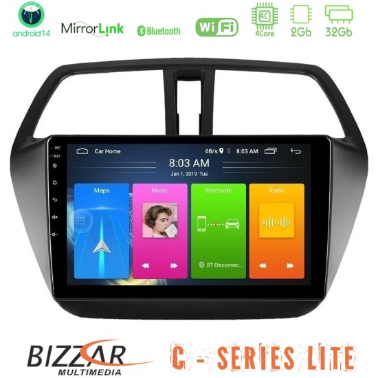 Bizzar C Series Lite 4Core Android14 2+32GB  Suzuki SX4 S-Cross Navigation Multimedia Tablet 9"