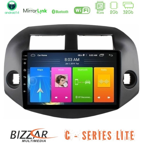 Bizzar C Series Lite 4Core Android14 2+32GB  Toyota Rav4 2006-2012 Navigation Multimedia Tablet 10"
