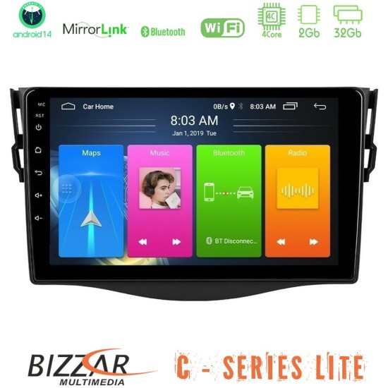 Bizzar C Series Lite 4Core Android14 2+32GB  Toyota RAV4 Navigation Multimedia Tablet 9"