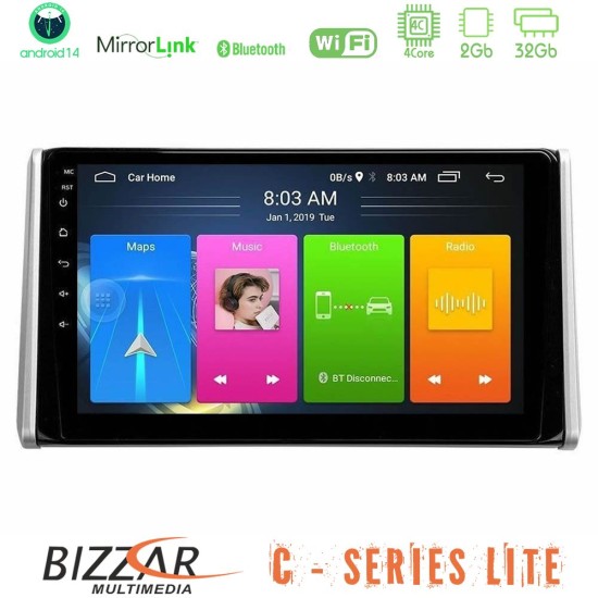 Bizzar C Series Lite 4Core Android14 2+32GB Toyota RAV4 2019-2023 Navigation Multimedia Tablet 10" Bizzar C Series Lite 4Core Android14 2+32GB Toyota RAV4 2019-2023 Navigation Multimedia Tablet 10"