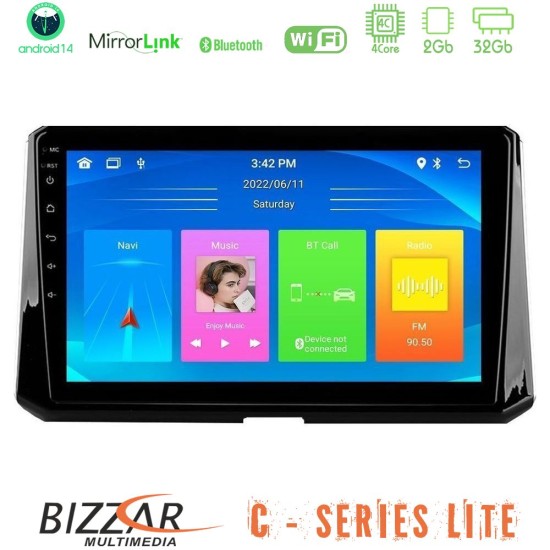 Bizzar C Series Lite 4Core Android14 2+32GB  Toyota Corolla 2019-2022 Navigation Multimedia Tablet 10"