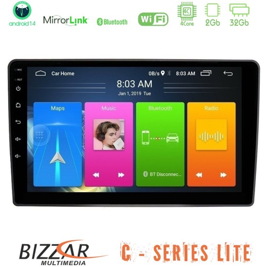 Bizzar C Series Lite 4Core Android14 2+32GB  VW Passat Navigation Multimedia Tablet 9"