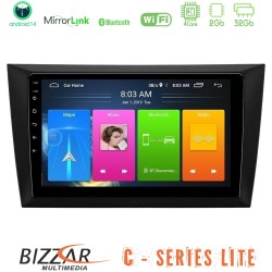 Bizzar C Series Lite 4Core Android14 2+32GB  Vw Golf 6 Navigation Multimedia Tablet 9"