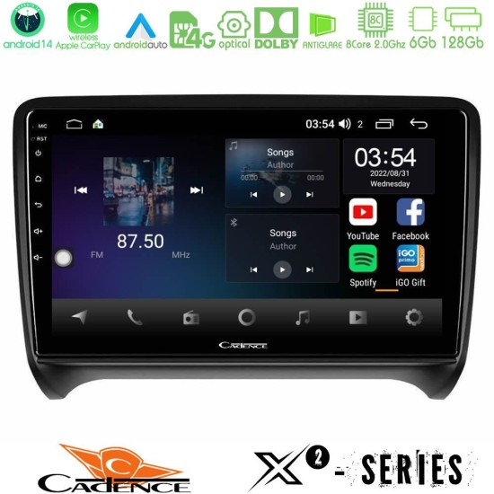 Cadence X2 Series 8Core Android14 6+128GB  Audi TT B7 Navigation Multimedia Tablet 9"
