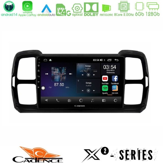 Cadence X2 Series 8Core Android14 6+128GB  Citroen DS5 Aircross 2017-2021 Navigation Multimedia Tablet 9"