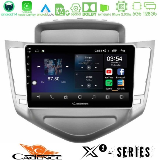 Cadence X2 Series 8Core Android14 6+128GB Chevrolet Cruze 2009-2012 Navigation Multimedia Tablet 9" Cadence X2 Series 8Core Android14 6+128GB Chevrolet Cruze 2009-2012 Navigation Multimedia Tablet 9"