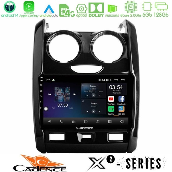 Cadence X2 Series 8Core Android14 6+128GB  Dacia Duster 2014-2018 Navigation Multimedia Tablet 9"