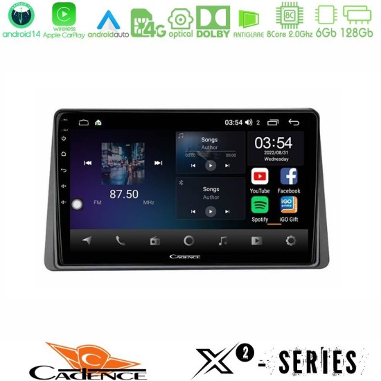 Cadence X2 Series 8Core Android14 6+128GB  Renault Arkana 2019-> Navigation Multimedia Tablet 10"