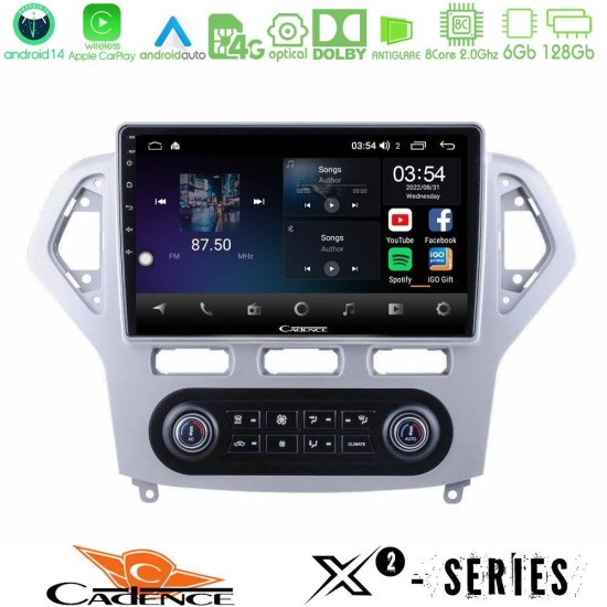 Cadence X2 Series 8Core Android14 6+128GB  Ford Mondeo 2007-2011 (Auto A/C) Navigation Multimedia Tablet 10"