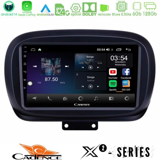 Cadence X2 Series 8Core Android14 6+128GB Fiat 500X Navigation Multimedia Tablet 9" Cadence X2 Series 8Core Android14 6+128GB Fiat 500X Navigation Multimedia Tablet 9"