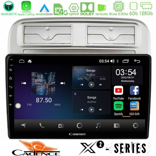 Cadence X2 Series 8Core Android14 6+128GB  Fiat Grande Punto 2006-2011 Navigation Multimedia Tablet 9"
