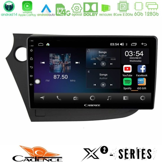 Cadence X2 Series 8Core Android14 6+128GB  Honda Insight 2009-2015 Navigation Multimedia Tablet 9"