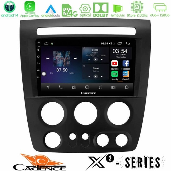 Cadence X2 Series 8Core Android14 6+128GB  Hummer H3 2005-2009 Navigation Multimedia Tablet 9"