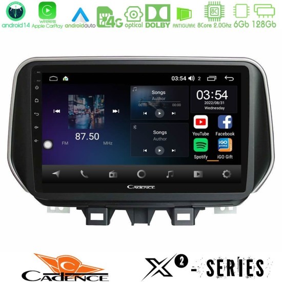 Cadence X2 Series 8Core Android14 6+128GB  Hyundai Tucson 2019-> Navigation Multimedia Tablet 9"