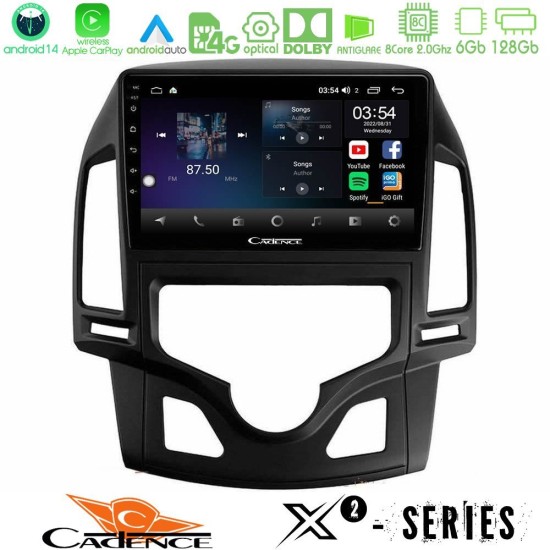 Cadence X2 Series 8Core Android14 6+128GB  Hyundai i30 2007-2012 Auto A/C Navigation Multimedia Tablet 9"
