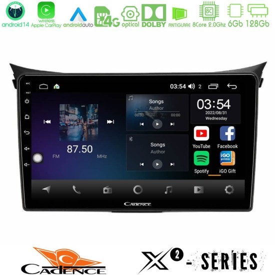 Cadence X2 Series 8Core Android14 6+128GB  Hyundai i30 2012-2017 Navigation Multimedia Tablet 9"