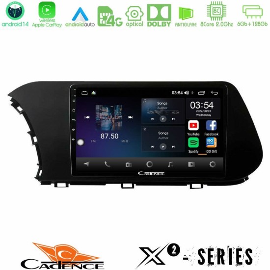 Cadence X2 Series 8Core Android14 6+128GB  Hyundai i20 2021-2023 Navigation Multimedia Tablet 10"