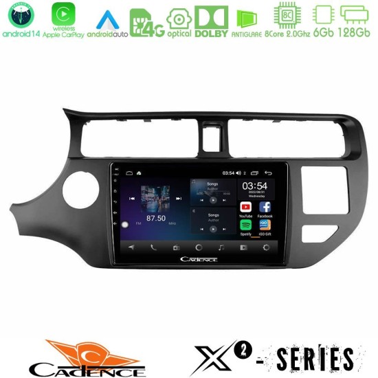 Cadence X2 Series 8Core Android14 6+128GB  Kia Rio 2011-2015 Navigation Multimedia Tablet 9"