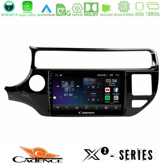 Cadence X2 Series 8Core Android14 6+128GB  Kia Rio 2015-2017 Navigation Multimedia Tablet 9"