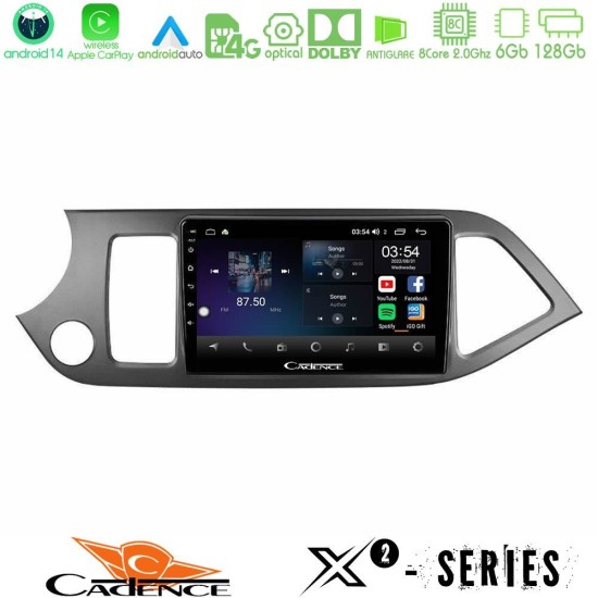 Cadence X2 Series 8Core Android14 6+128GB  Kia Picanto Navigation Multimedia Tablet 9"