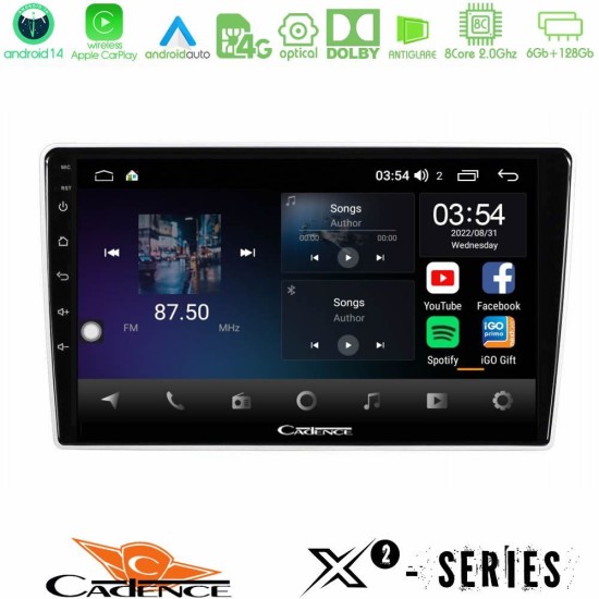 Cadence X2 Series 8Core Android14 6+128GB  Kia Sportage 2005-2008 Navigation Multimedia Tablet 9"