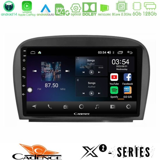 Cadence X2 Series 8Core Android14 6+128GB  Mercedes SL Class 2005-2011 Navigation Multimedia Tablet 9"