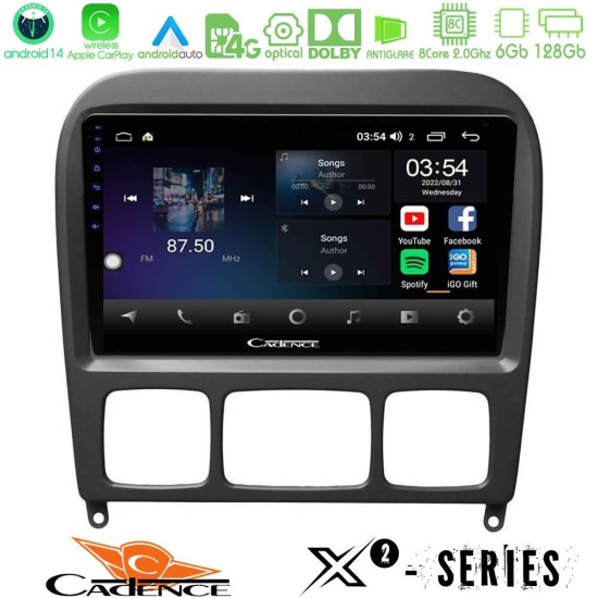 Cadence X2 Series 8Core Android14 6+128GB  Mercedes S Class 1999-2004 (W220) Navigation Multimedia Tablet 9"