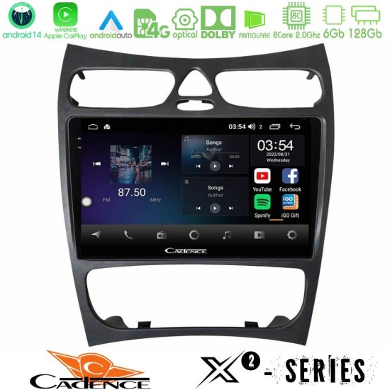 Cadence X2 Series 8Core Android14 6+128GB  Mercedes CLK Class W209 2000-2004 Navigation Multimedia Tablet 9"