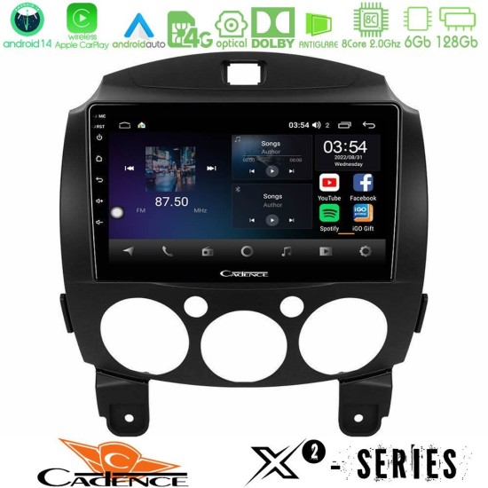 Cadence X2 Series 8Core Android14 6+128GB  Mazda 2 2008-2014 Navigation Multimedia Tablet 9"