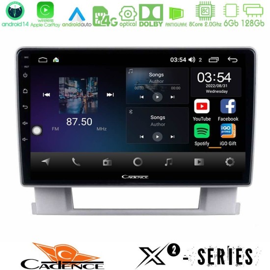 Cadence X2 Series 8Core Android14 6+128GB  Opel Astra J 2010-2014 Navigation Multimedia Tablet 9"