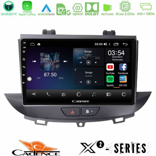 Cadence X2 Series 8Core Android14 6+128GB Opel Grandland/Crossland X Navigation Multimedia Tablet 9" Cadence X2 Series 8Core Android14 6+128GB Opel Grandland/Crossland X Navigation Multimedia Tablet 9"