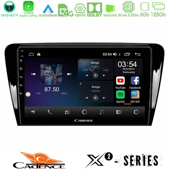 Cadence X2 Series 8Core Android14 6+128GB  Skoda Octavia 7 Navigation Multimedia Tablet 10"