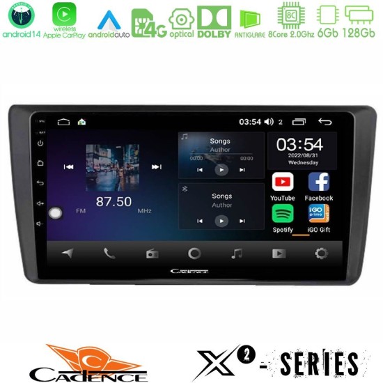 Cadence X2 Series 8Core Android14 6+128GB  Skoda Octavia 2004-2012 Navigation Multimedia Tablet 9"