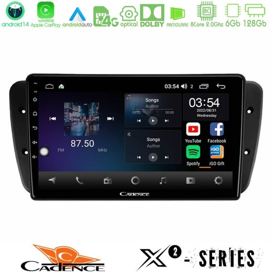 Cadence X2 Series 8Core Android14 6+128GB  Seat Ibiza 2008-2012 Navigation Multimedia Tablet 9"