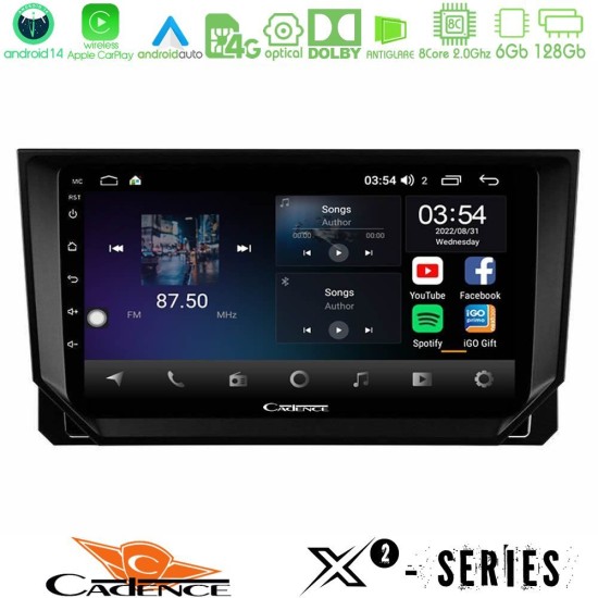 Cadence X2 Series 8Core Android14 6+128GB  Seat Arona/Ibiza Navigation Multimedia Tablet 9"