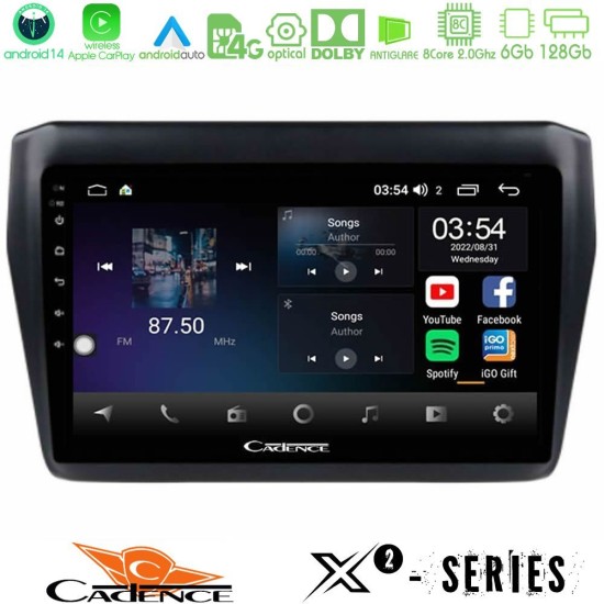 Cadence X2 Series 8Core Android14 6+128GB  Suzuki Swift 2017-2023 Navigation Multimedia Tablet 9"