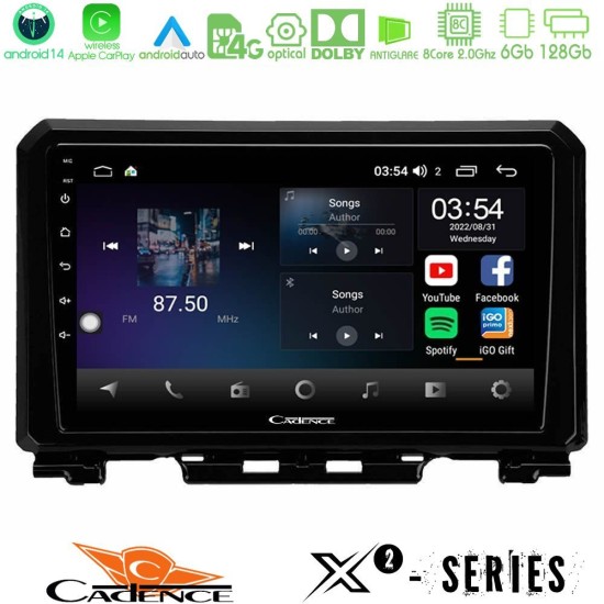 Cadence X2 Series 8Core Android14 6+128GB  Suzuki Jimny 2018-2022 Navigation Multimedia Tablet 9"