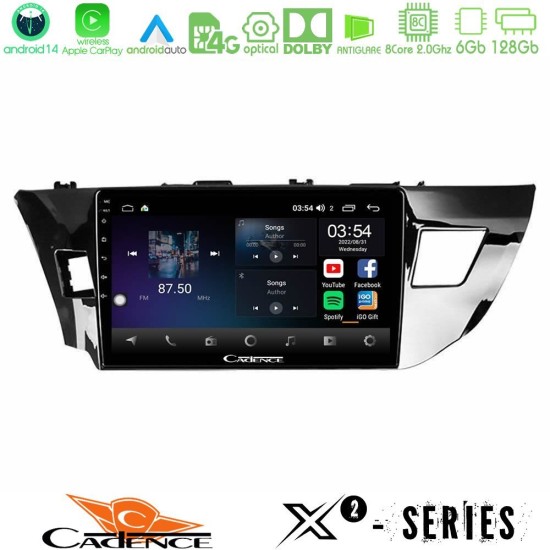 Cadence X2 Series 8Core Android14 6+128GB  Toyota Corolla 2014-2016 Navigation Multimedia Tablet 9"