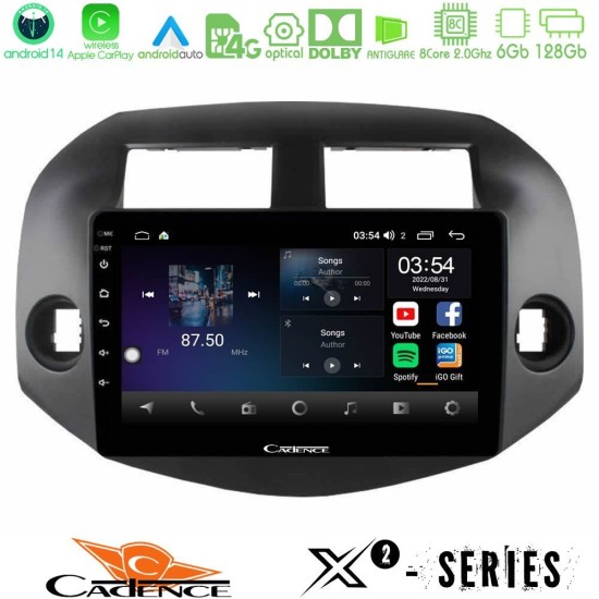 Cadence X2 Series 8Core Android14 6+128GB  Toyota Rav4 2006-2012 Navigation Multimedia Tablet 10"