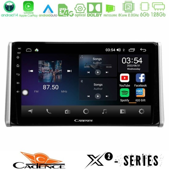 Cadence X2 Series 8Core Android14 6+128GB  Toyota RAV4 2019-2023 Navigation Multimedia Tablet 10"
