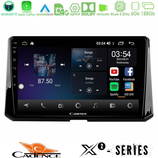 Cadence X2 Series 8Core Android14 6+128GB  Toyota Corolla 2019-2022 Navigation Multimedia Tablet 10"