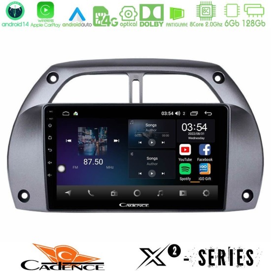 Cadence X2 Series 8Core Android14 6+128GB  Toyota RAV4 2001 - 2006 Navigation Multimedia Tablet 9"