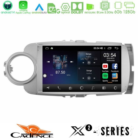 Cadence X2 Series 8Core Android14 6+128GB  Toyota Yaris Navigation Multimedia Tablet 9"