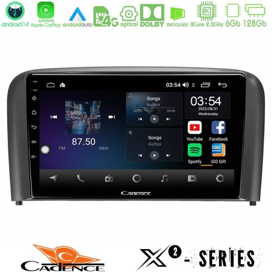 Cadence X2 Series 8Core Android14 6+128GB  Volvo S80 1998-2006 Navigation Multimedia Tablet 9"