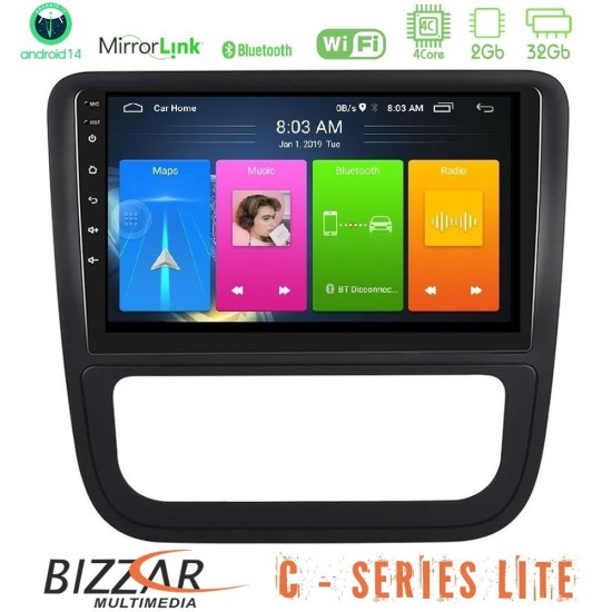 Bizzar C Series Lite 4Core Android14 2+32GB VW Scirocco 2008-2014 Navigation Multimedia Tablet 9"