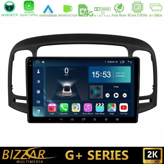 Bizzar G+ Series Hyundai Accent 2006-2011 8core Android14 6+128GB Navigation Multimedia Tablet 9"