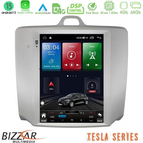 Bizzar Tesla Series 8Core Android13 4+64GB Ford Focus Auto AC Navigation Multimedia Tablet 9.7"