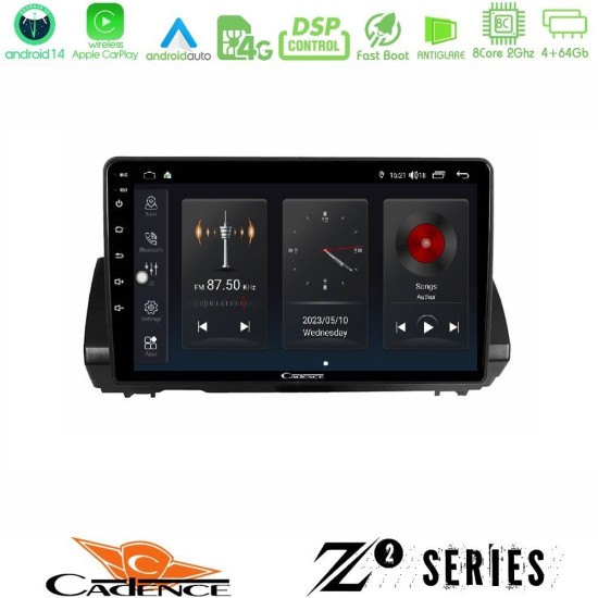 Cadence Z2 Series 8Core Android14 4+64GB Dacia Sandero/Logan/Jogger 2022-> Navigation Multimedia Tablet 9" Με Carplay & Android Auto