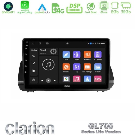 Clarion GL700 Lite Series 8Core Android11 2+32GB Dacia Sandero/Logan/Jogger 2022-> Navigation Multimedia Tablet 9" Με Carplay & Android Auto