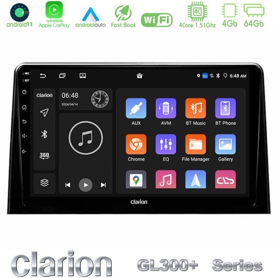Clarion GL300+ Series 4Core Android11 4+64GB  Peugeot Partner / Citroën Berlingo 2020-> Navigation Multimedia Tablet 10"